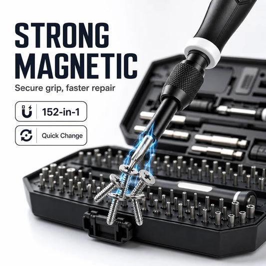 152-in-1 Precision Magnetic Screwdriver Repair Tool Kit with Flexible Shaft Tweezers Pry Tools for Phone Laptop PC Watch Console