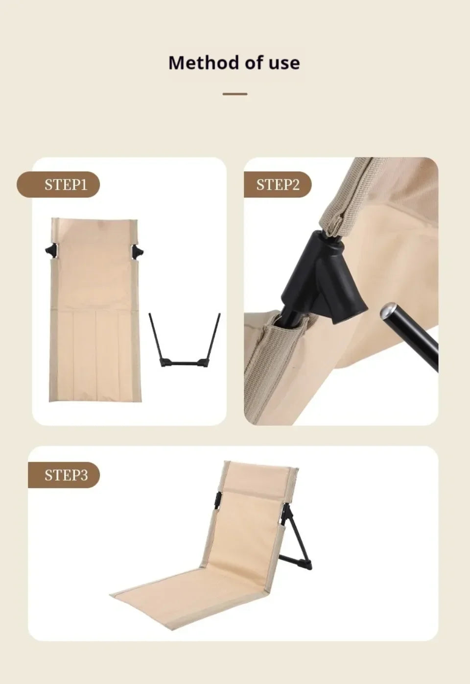 1pc Foldable Camping Chair Outdoor Garden Park Single Lazy Chair Backrest Cushion Picnic Camping Folding Back Chair Beach Chairs