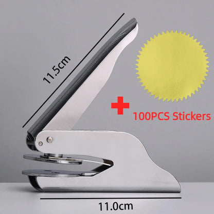 Embosser Stamp LOGO Customized Wedding Library Book Private Handheld Steel Seal Envelope Party Invitation Embossing Stamps DIY