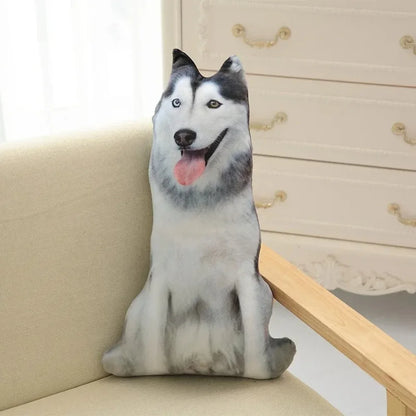 @@@NEW Hot 3D Cute Bend Dog Pillow 20CM Throw Lifelike Animal Funny Head Cosplay Favorite Toy Cushion Christmas Gift