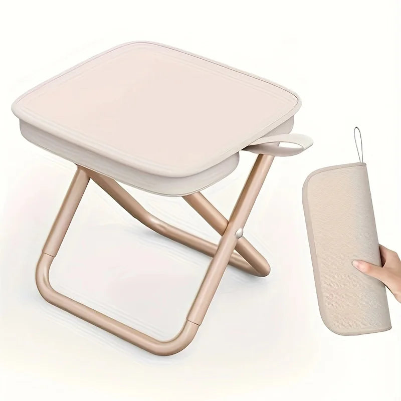 Portable Folding Stool For Outdoor Camping And Fishing, Small Stool With Adjustable Zipper