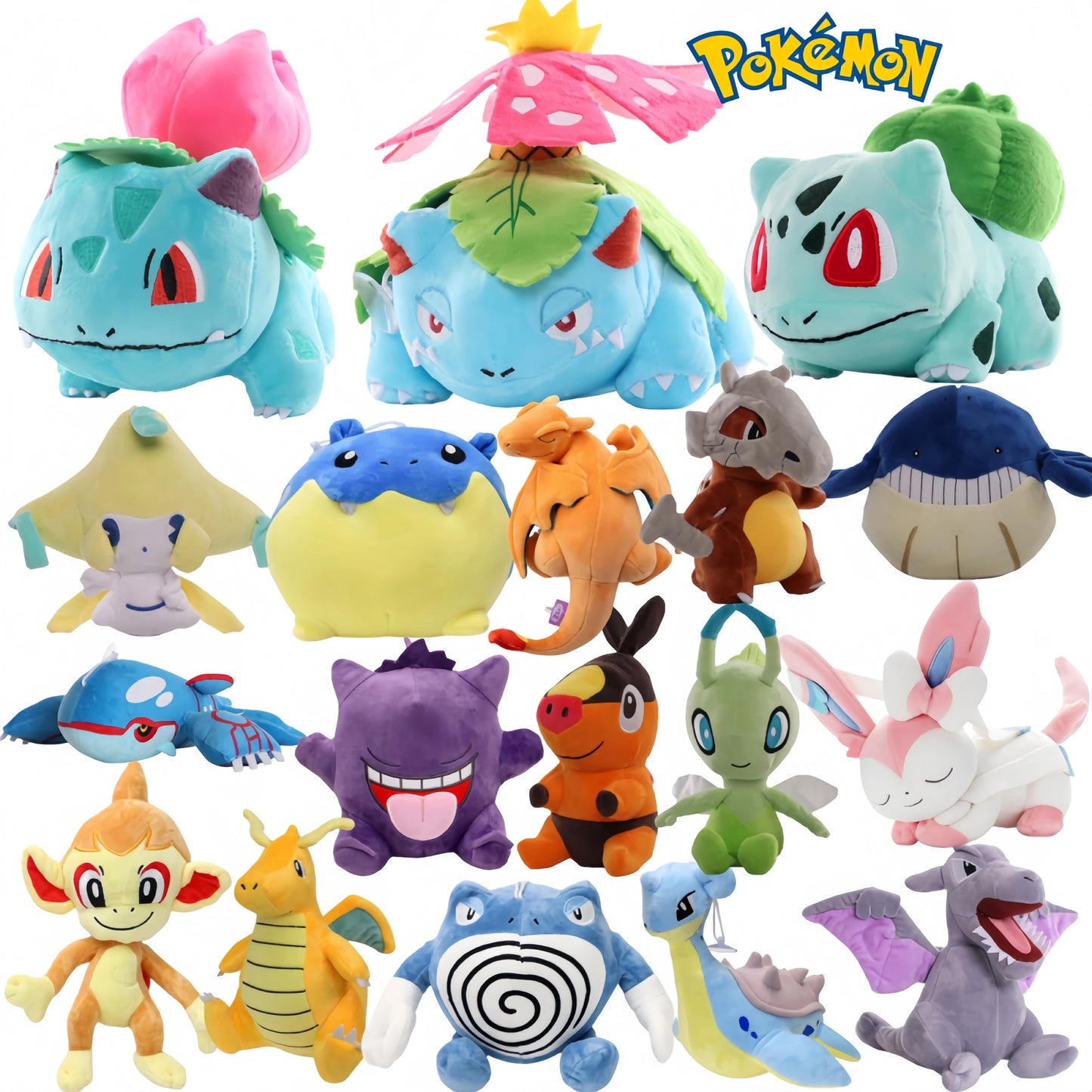 Cute Venusaur Ivysaur Bulbasaur Plush Doll Pokemon Pikachu Peluche Peluche Stuffed Toy Cartoon Frog Kids Xmas Gift