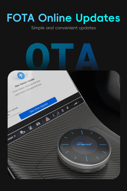 OTTOCAST P3 OttoAibox CarPlay AI Box Wireless Android Auto Smart TV Box Car Accessories for Benz Audi Kia Hyundai VW Toyota 2024
