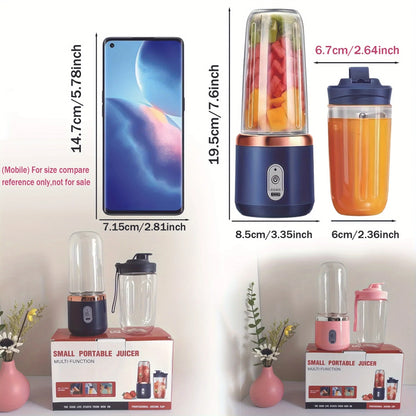 6 Blades USB Portable Juicer Maker, Juicer Fruit Juice CupAutomatic Small Electric Juicer Smoothie Blender lce CrushCup
