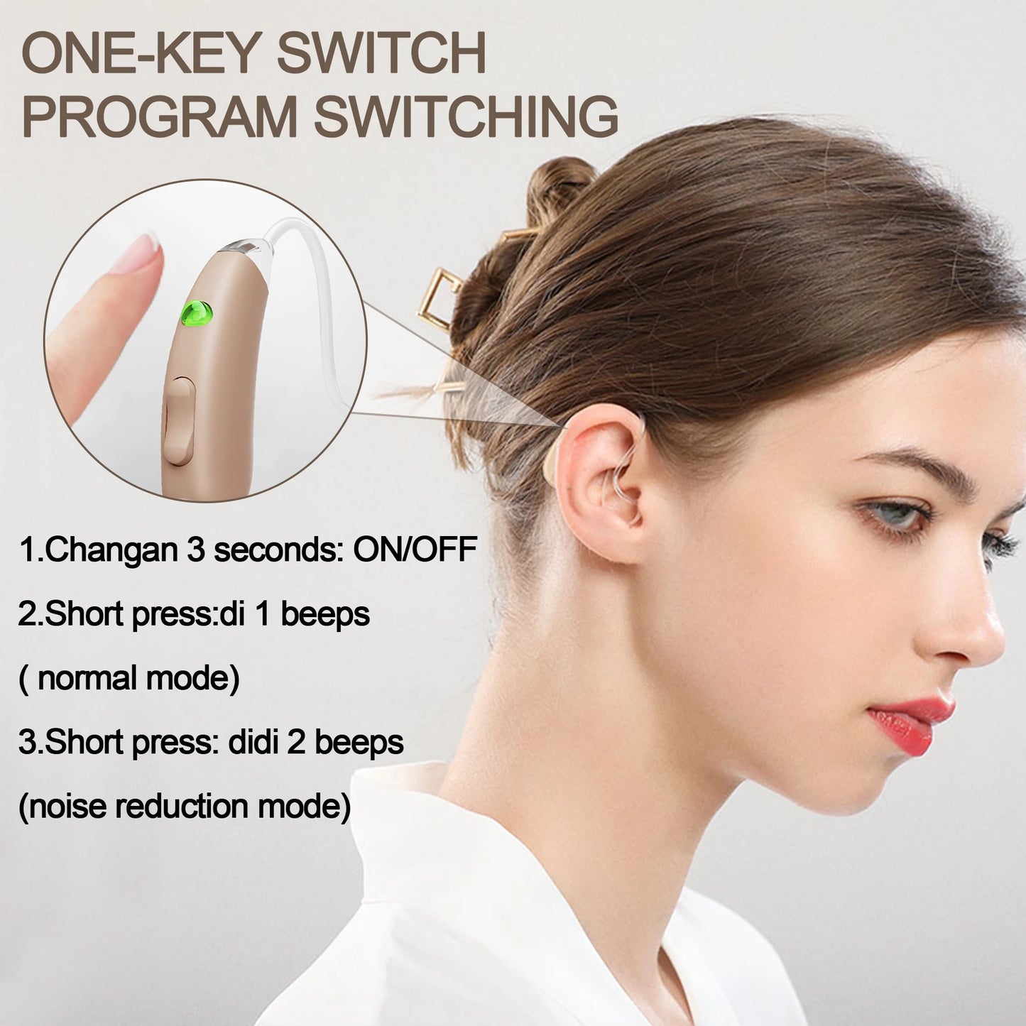 New Model 2023 Mini Rechargeable Hearing Aids RIC 8 channel Digital Hearing Aid Adjustable Sound Amplifier for Deaf Elderly