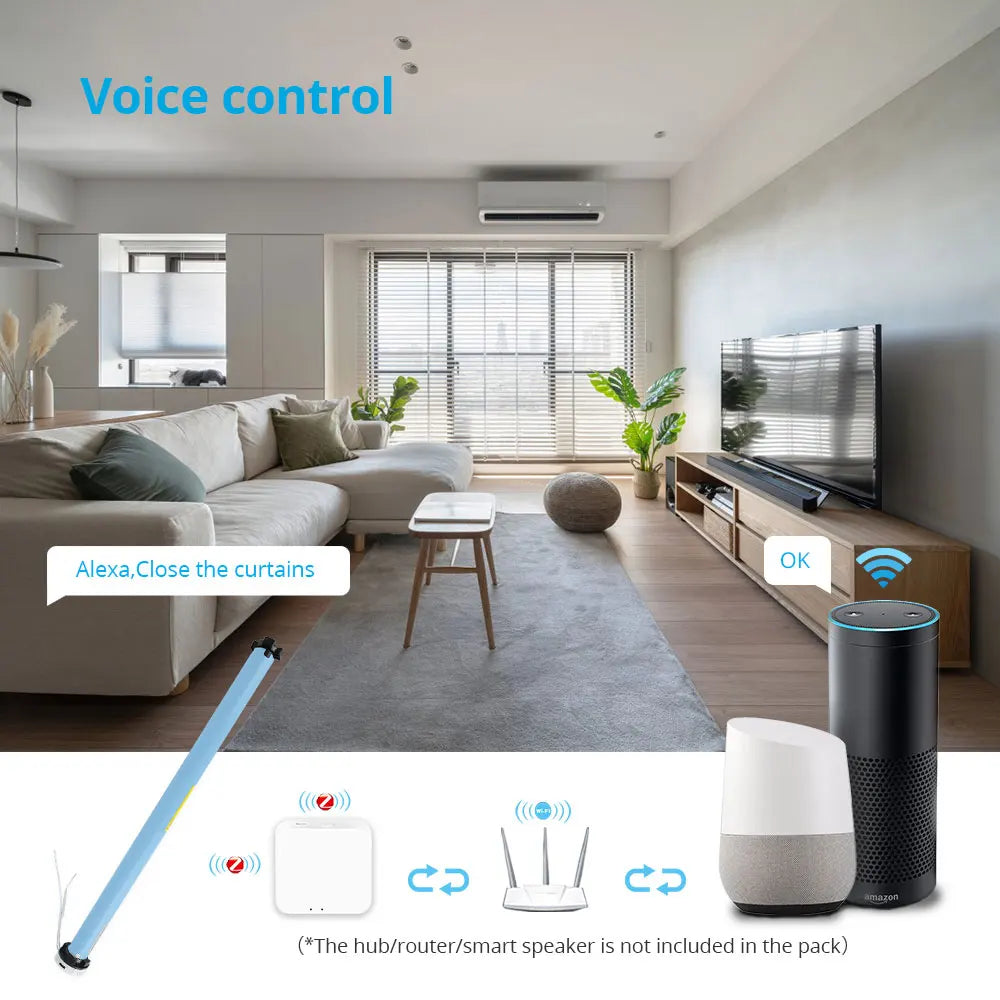 Zemismart Zigbee Roller Shade Motor with Battery For 37 38mm Tube Works with Tuya and Smart Life APP Alexa Google Home Control