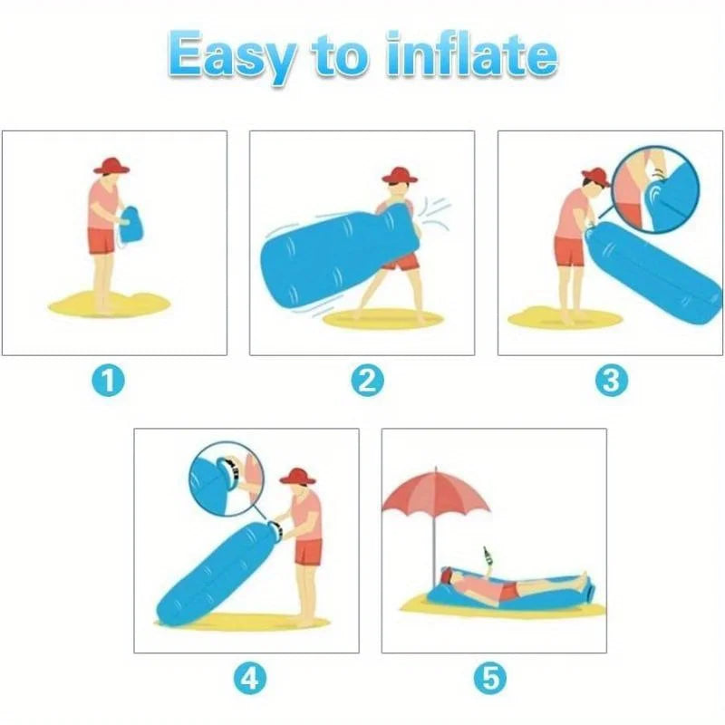 1PCS Outdoor Inflatable Lazy Sofa, Portable Camping Sofa Bed with Oxford Fabric - Lightweight Foldable Air Couch for Beach