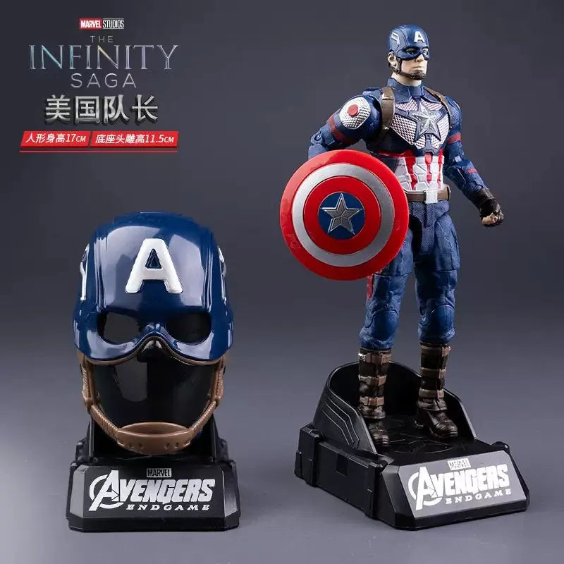 【Avengers】Iron Man MK85+Captain America+Spider-Man Figure Set, Helmet Mask, Marvel Hero Collection Model Toy Gift