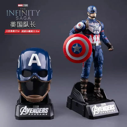 【Avengers】Iron Man MK85+Captain America+Spider-Man Figure Set, Helmet Mask, Marvel Hero Collection Model Toy Gift