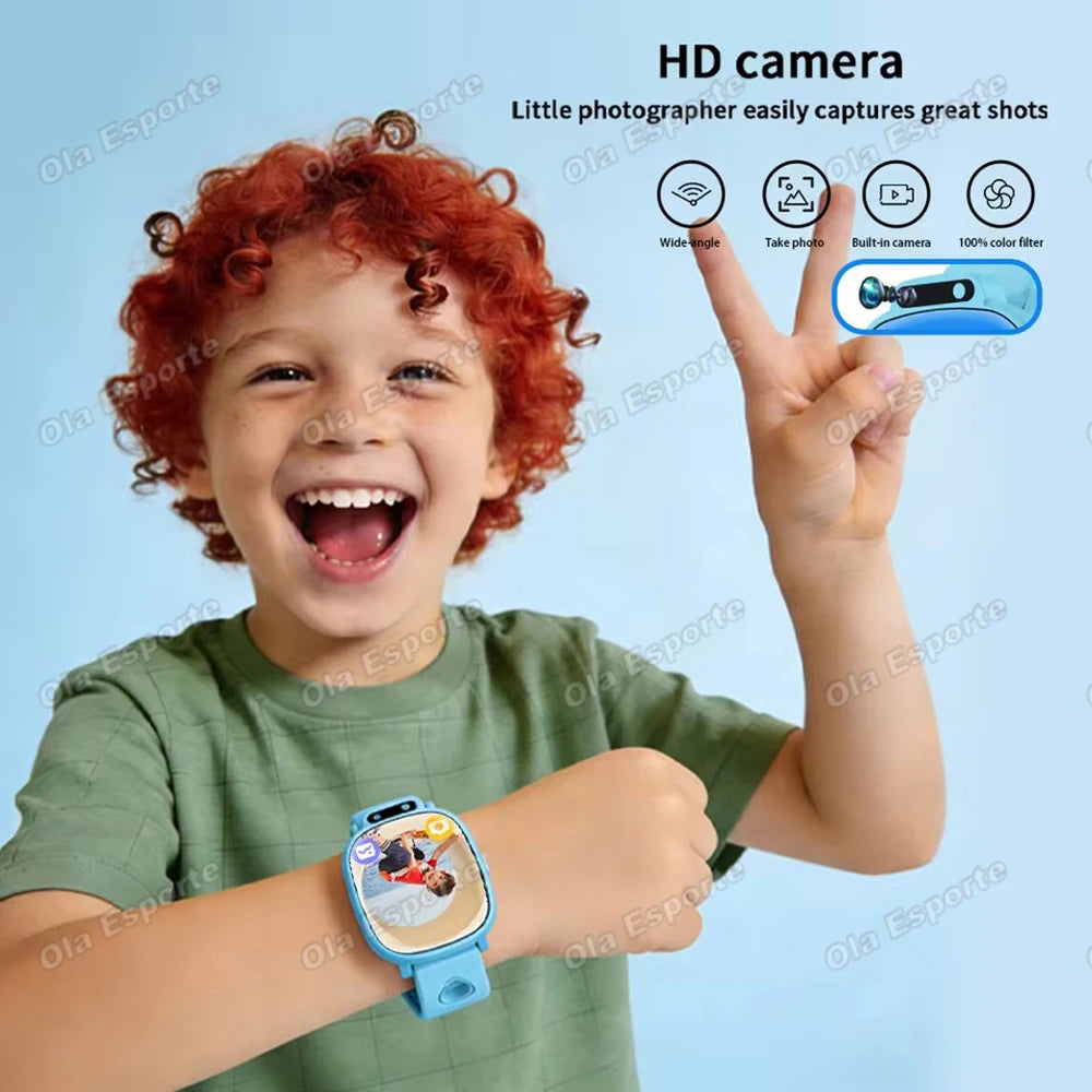 Children's Smart Watch 2026 Camera LED Flashlight Fun Games Stopwatch Calculator Alarm Reminders Boys and Girls Smartwatch HW12