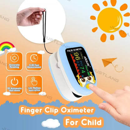 JUSTLANG Child Fingertip Pulse Oximeter Baby Rechargeable Medical Blood Oxygen Saturation Meter  Pediatrics Kids Oximetro SPO2