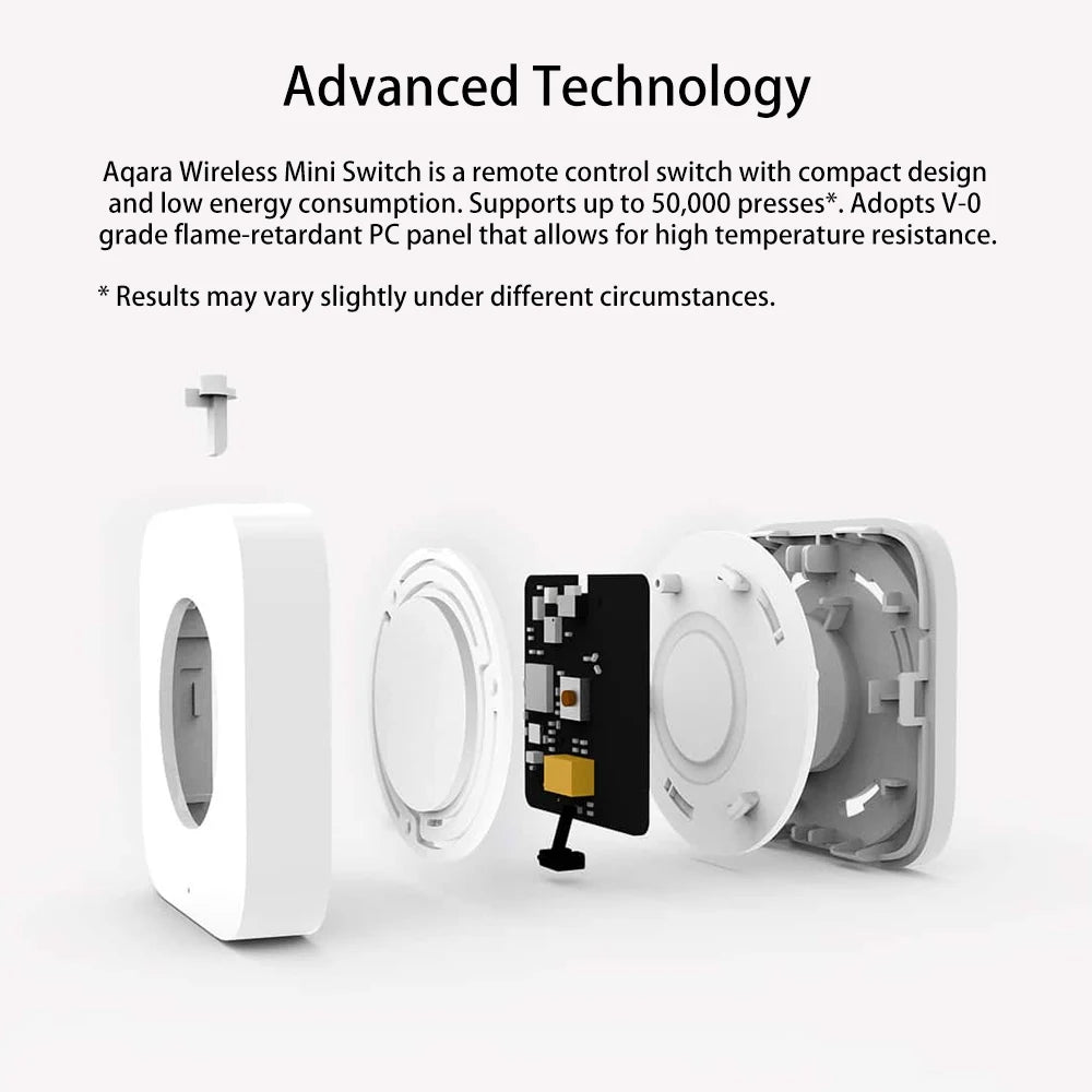 Aqara Wireless Mini Switch Zigbee Sensor Connection Smart Remote One Key Control Button Security Work for Mi Home APP Homekit