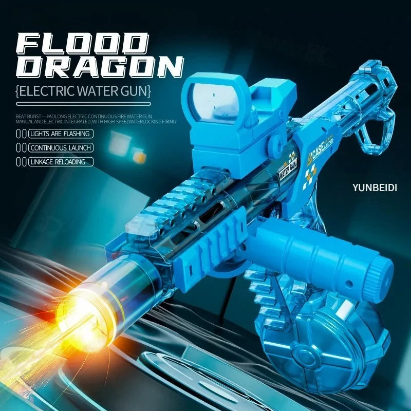 Electric Water Gun with LED Light Large-capacity Long-range Shooting Water Gun Summer Outdoor Game Toy Children's Adults' Gift