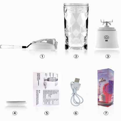 Household Fruit Electric Juicer Portable Juicer Blender USB Rechargeable Fruit Mixer 600ML Fruit Juicer Multi-functional Blender
