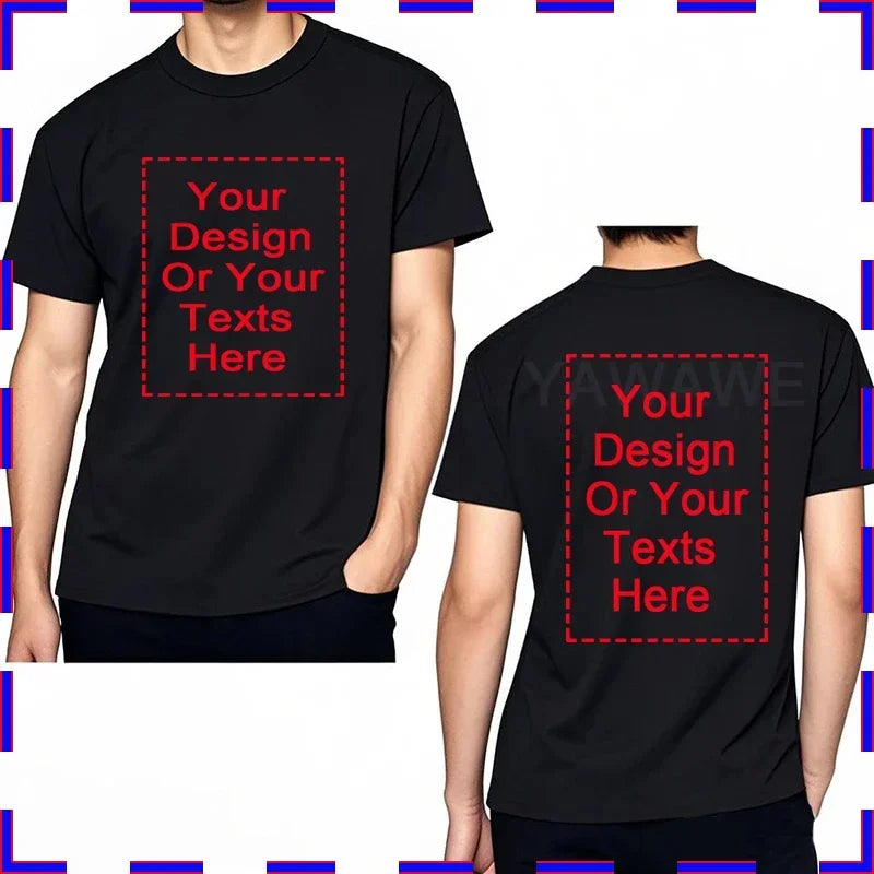 Custom Unisex Tshirt Add Your Own Message Cotton O Neck Top Tees Bigger Size Gift Custom Unisex Personalized Tshirts  4XL 5XL