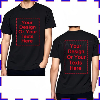 Custom Unisex Tshirt Add Your Own Message Cotton O Neck Top Tees Bigger Size Gift Custom Unisex Personalized Tshirts  4XL 5XL