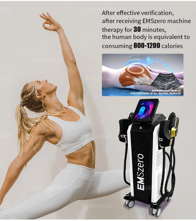 Emszero Neo Body Sculpt Machine 6500w 200hz Professional EMS Hiemt Shape rf Electrostimulation Devices 5 handles for Salon Spa