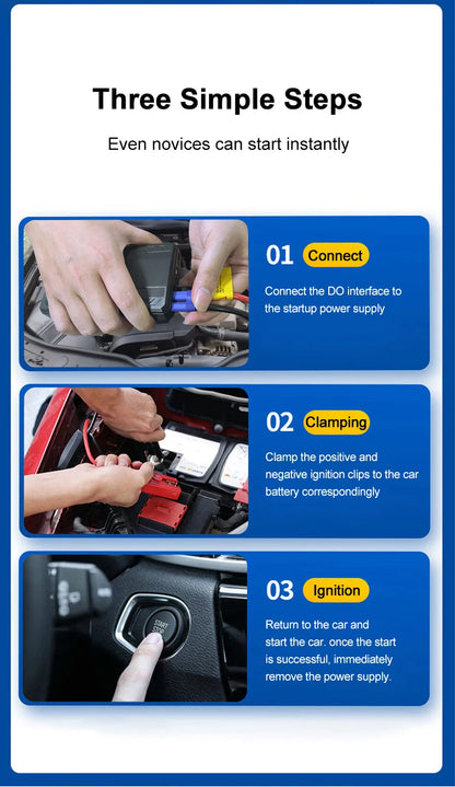 EAFC 12V Car Jump Start 600A-2000A Car Battery Starter Booster Auto Starting Device Emergency Start Portable Power Bank
