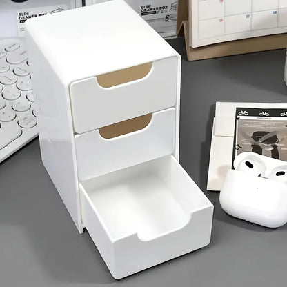 3-Tier Desk Organizer Storage Drawers Is Suitable for Stationery, Jewelry and Cosmetics Storage Portable Partition Box