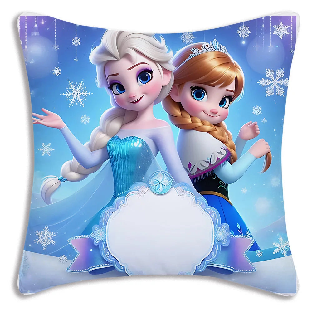 Cute Cartoon Frozens Elsas Pillow Covers Cartoon Sofa Decorative Home Double-sided Printing Short Plush Cute Cushion Cover