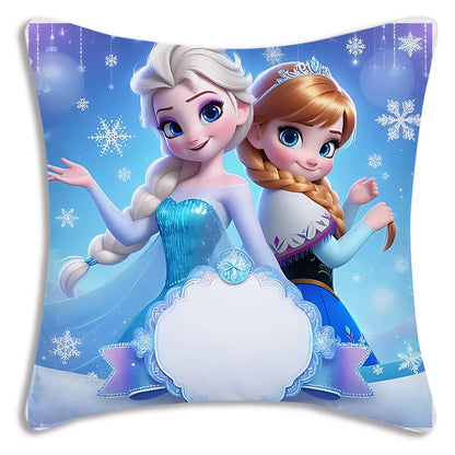 Cute Cartoon Frozens Elsas Pillow Covers Cartoon Sofa Decorative Home Double-sided Printing Short Plush Cute Cushion Cover
