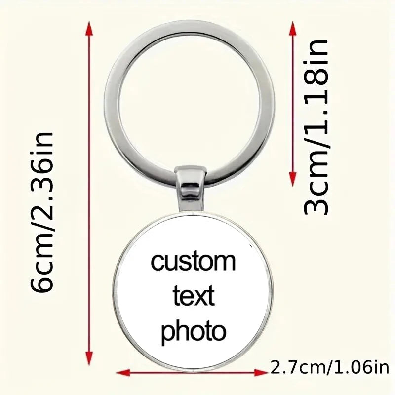 25MM Custom Car Holder Keychain Mum Dad Baby Children Grandpa Parents Designed Photo Keychain For Family Anniversary Gift