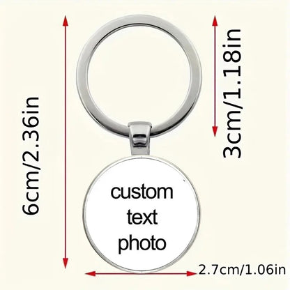25MM Custom Car Holder Keychain Mum Dad Baby Children Grandpa Parents Designed Photo Keychain For Family Anniversary Gift