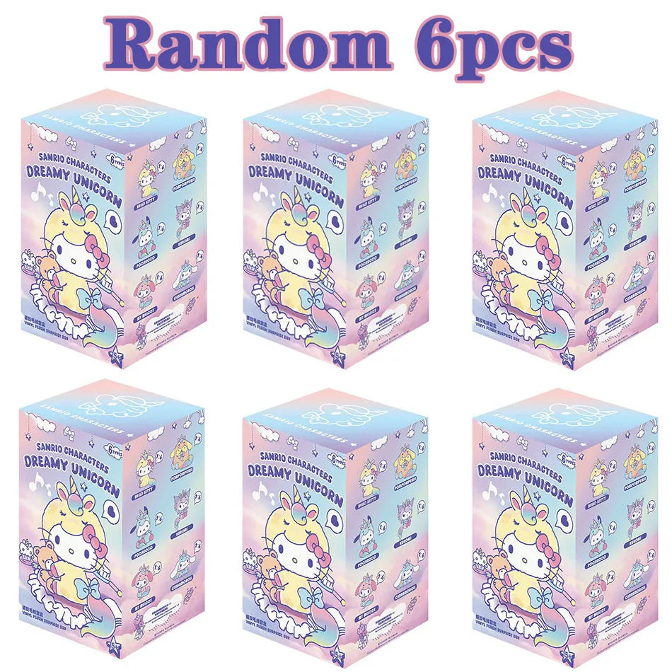 New Dream Unicorn Series Vinyl Plush Doll Blind Box Cute Cartoon My Melody Kuromi Pendants Bag Ornament Toys Mystery Gifts