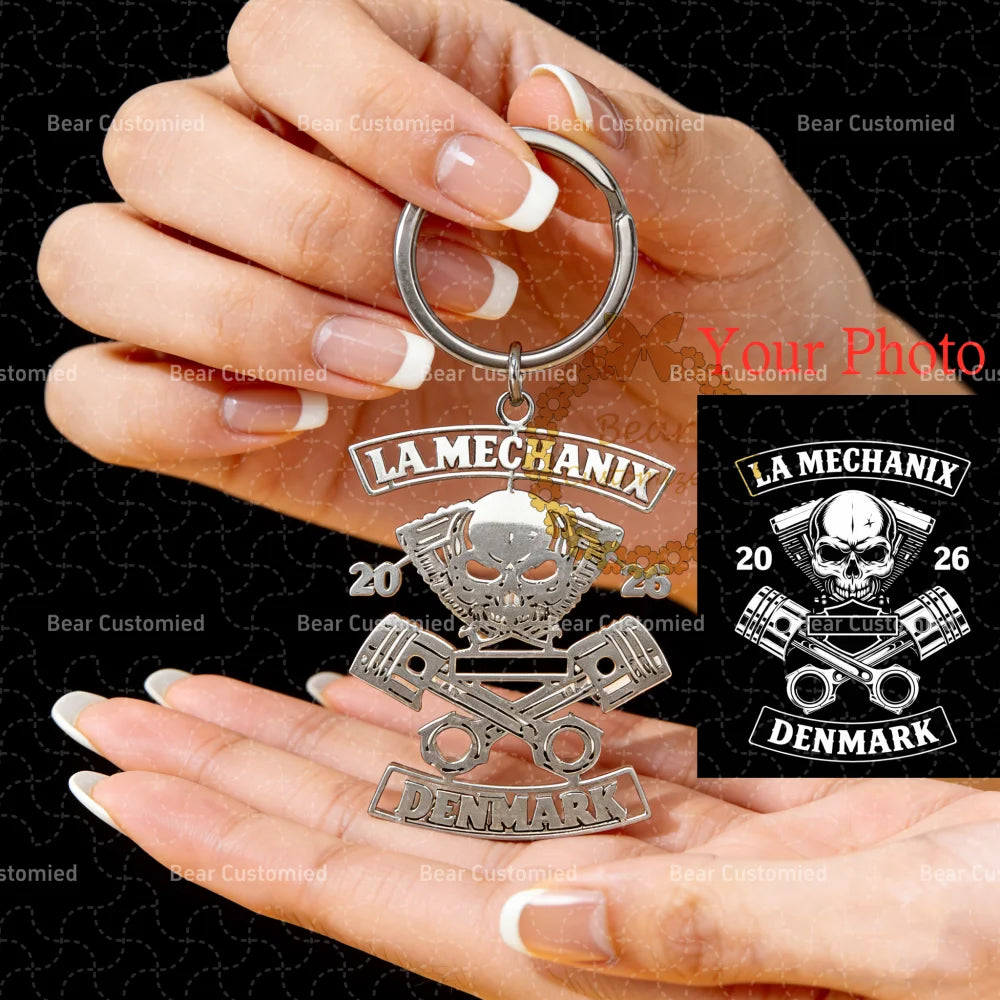 Stainless Steel Custom MC Letter Keychain Personalized Handwriting Logo Key Ring DIY Name Cartoon Fashion Key Pendant Cute Gif