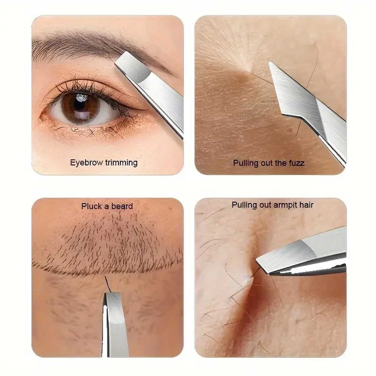 1/4 Pcs Professional Beauty Tool Eyebrow Tweezers Set Stainless Steel Eyebrow Forceps Set For Facial Hair Inward Growing women