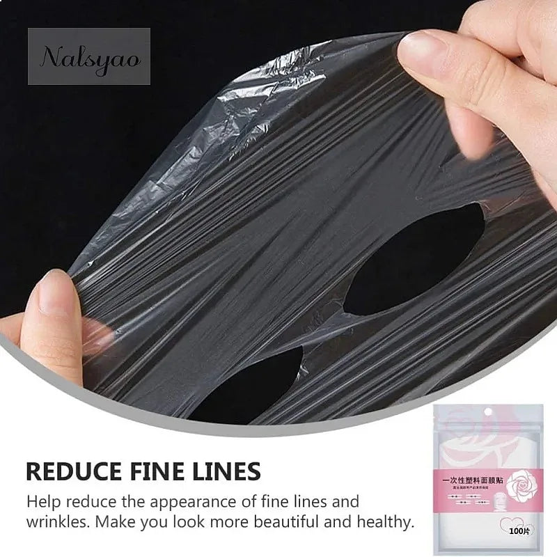 100-500pcs Disposable Plastic Film Face Mask Neck Stickers Transparent Wrap Facial Beauty Makeup Tools Cleaner Skincare