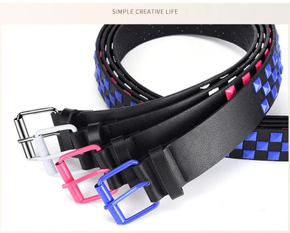 Width 3.8cm Hip-hop Punk Women's Belt Fashion Trend All-match Jeans Accessories Girdle Music Festival Y2k Girl Pu Waistband