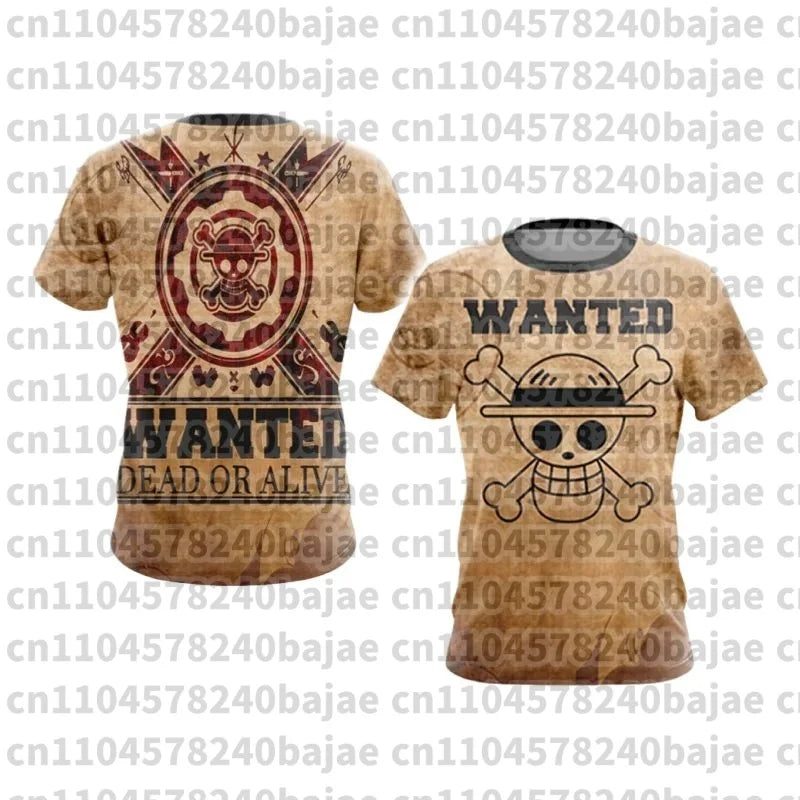 2026 New Arrivals Luffy cosplay T-shirt One Piece 3D printed Kids short-sleeved top Themed comic exhibition clothing