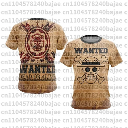 2026 New Arrivals Luffy cosplay T-shirt One Piece 3D printed Kids short-sleeved top Themed comic exhibition clothing
