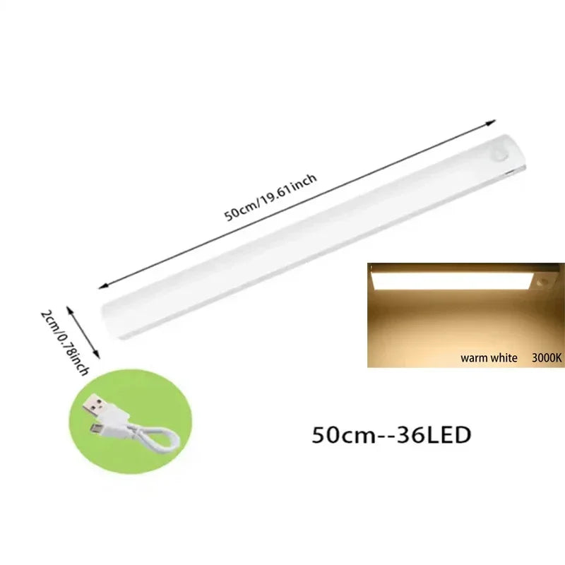 Under Cupboard Kitchen Lights Cabinet Light Motion Sensor Indoor Rechargeable Strip Wardrobe Lighting Battery Operated Magnetic