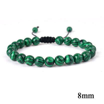 6mm 8mm 10mm Natural Stone Bracelet, Tiger Eye Agate Lava Bead Unisex Adjustable Handwoven Boho Jewelry Gift for Men Women