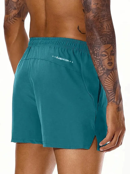Men 2025 New  Summer Beach New Models Solid Color Fashion Leisure Comfortable Elastic Waist Double Pockets Cool Sports Shorts