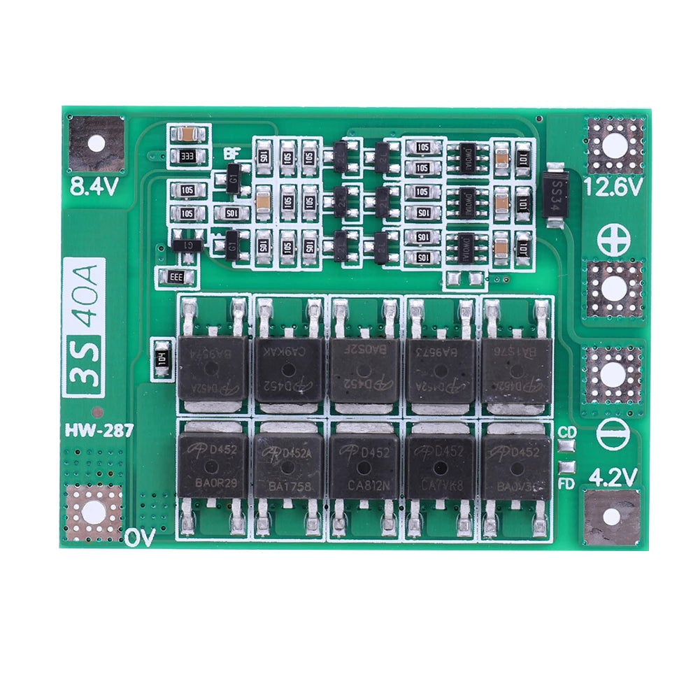 BMS 3S/4S 5A 10A 20A 25A 40A 60A Płytka zabezpieczająca ładowarkę do akumulatorów litowo-jonowych 18650 do wiertarki 12 V z funkcją wzmocnienia/balansu