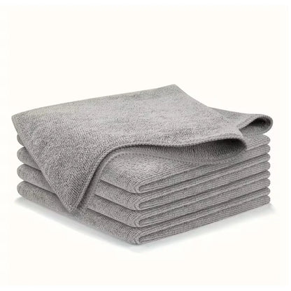 5/10pcs Kitchen Towel, Ultra-fine Fiber Light Gray Cleaning Cloth Set, Absorbent, Soft And Stain-removing Cloth