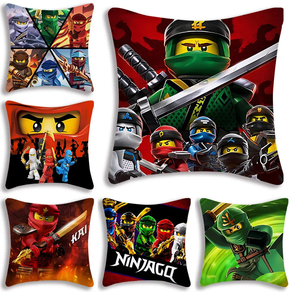 Pillow Covers Cartoon For Game Ninjagos Sofa Decorative Home Double-sided Printing Short Plush Cute Cushion Cover