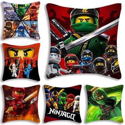 Pillow Covers Cartoon For Game Ninjagos Sofa Decorative Home Double-sided Printing Short Plush Cute Cushion Cover