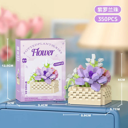 Bouquet Flower Mini Diy Building Block Toys for Children Bricks Blocks for Adults Constructor Micro Bricks Construction Set Gift