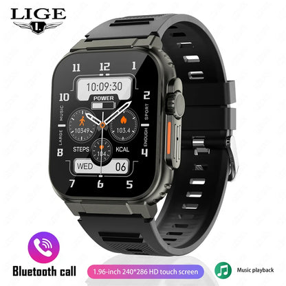 LIGE 600mAh high-Capacity Smart Watch Ultra Watch Men Bluetooth Call TWS Local Music Smartwatch Sport IP68 Waterproof Watches