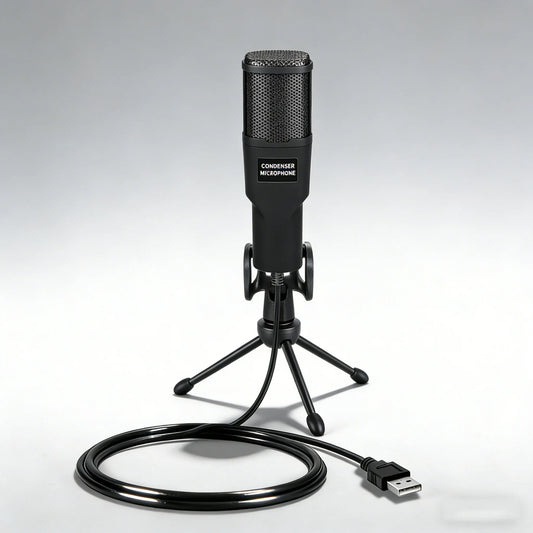 USB Computer Microphone, Condenser PC Mic for Podcasting, Streaming, Vocal Recording, Compatible with PC & Laptop, PS4/5