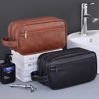 Men Wallets Retro PU Leather Business Handbags Vintage Wristlet Bag Mobile Phone Storage Coin Purse Fashion Woman Coametics Bag