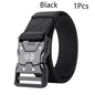 Automatic Buckle Tactical Belts Men's Woven Nylon Military Belt Durable Black Outdoor Army Hunting Golf Waist Belt