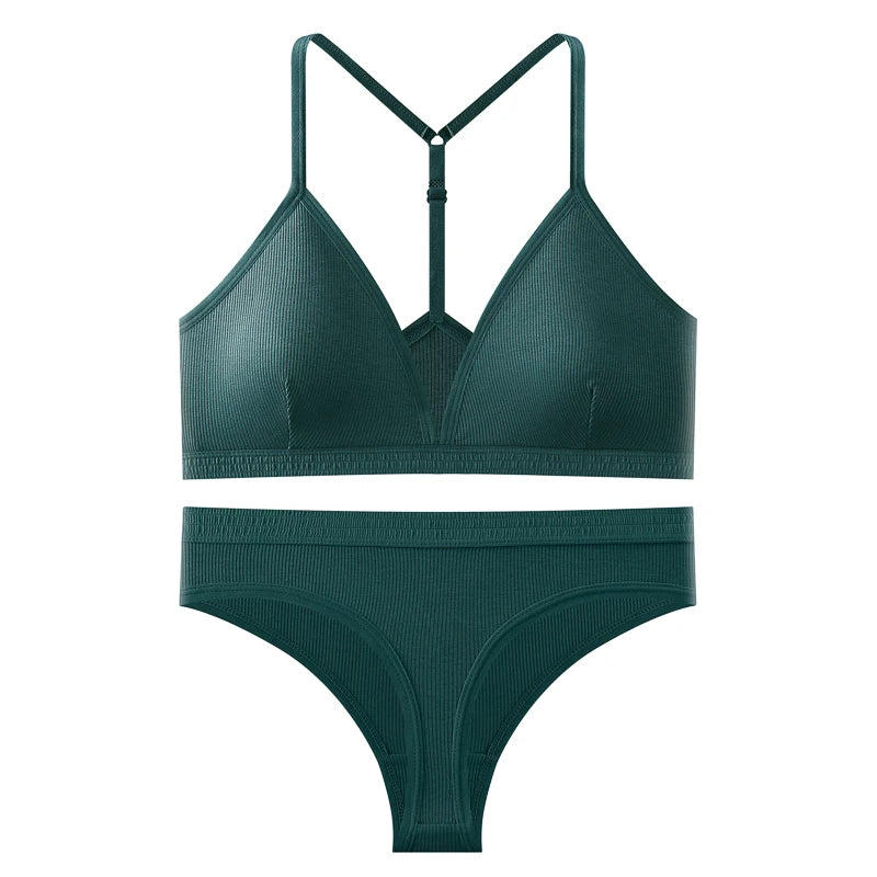 Women Bra Set Panties Sexy Push Up Bralette Female Fitness Seamless Underwear Sports Lingerie Brassiere Set Tank Crop Tops S-XL