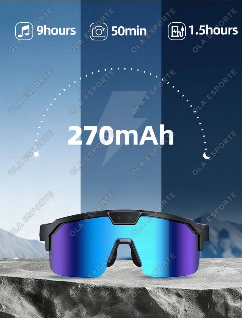 2026 New AI Smart Sports shooting&recording Glasses 800W Camera HD Anti-shake Bicycle Riding Shooting Artifact Windproof Goggle
