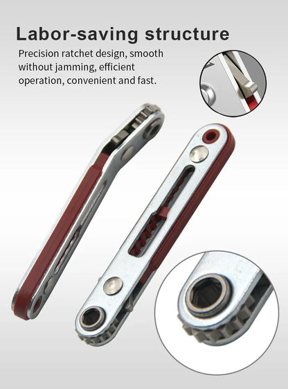 Multifunctional Bidirectional Forward and Reverse Ratchet Screwdriver Elbow Flat Head Wrench Cross Screwdriver Slotted Tool