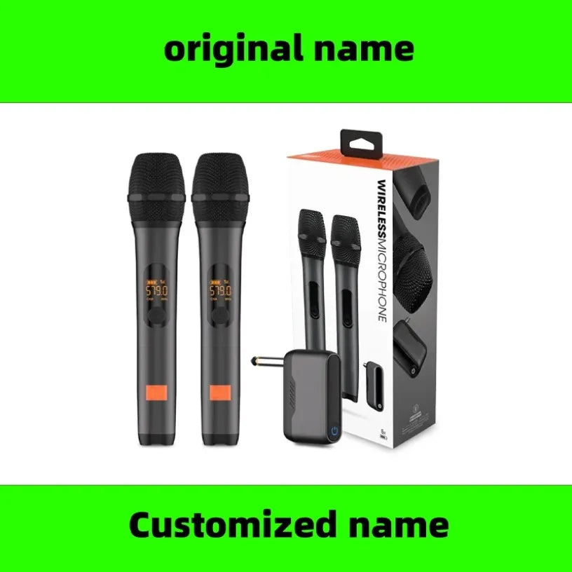 Professional 2 Channel For JBL PartyBox DJ UHF digital Wireless Handheld Microphone System with rechargeable TWO microphone